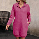 Chic Women's Sweat Dress with Modern Button Accents