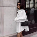 Striped Oversized Shirt Dress for Women
