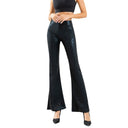 Women's Glossy Scale Pattern Flared Trousers