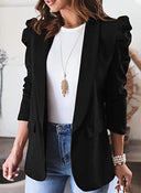 Chic Women's Blazer with Puff Sleeves