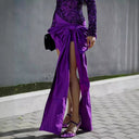Glittering Asymmetrical Mini Dress with Flowy Skirt for Women