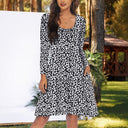 Floral Print Women's Dress with Convenient Pockets
