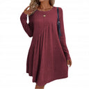 Chic Women's Knit Dress with Asymmetrical Design