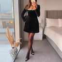 Women's Mini Dress with Crystal Neckline