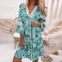 Floral Lace Accent Women's Tunic Dress