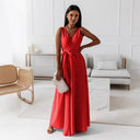 Chic Women's Wrap Dress with Waist Belt