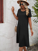Chic Midi Dress for Women with Pocket Design