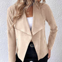Women's Chic Asymmetrical Blazer with Zipper Pockets