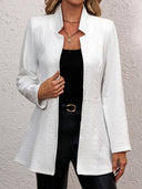 Chic Knitted Blazer with Intricate Pattern