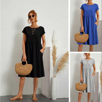 Chic Linen Dress with Pockets for Women