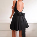 Square Neck A-Line Mini Dress with Flared Skirt