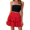 Ruffled Flare Skirt for Women with Elastic Waist