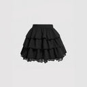 Chic Lace-Trimmed Ruffle Skirt for Women
