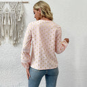 V-Neck Women's Blouse with Lace Design
