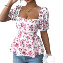 Floral Wrap Blouse for Women