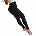 Trendy High-Waist Denim Jeans with Distressed Design