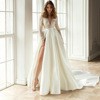 Women's Lace Application Wedding Dress with Flowing Skirt