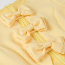 Chic Women's Ruffle Dress with Bow Accents