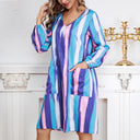 Chic Striped Women's Dress with Pockets