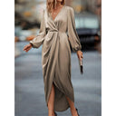 Women’s Satin Finish Maxi Dress - Chic Style