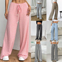 Women's Wide-Cut Relax Pants with Adjustable Drawstring