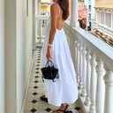 Airy Summer Dress with Deep V-Neck and Spaghetti Straps