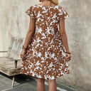 Floral Print Women's Dress with Stylish Cut