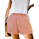 Chic Women's Chino Shorts with Elastic Waist and Handy Pockets