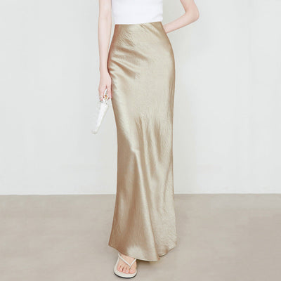 Satin Viscose Maxi Skirt for Women