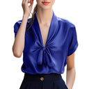 Chic Silk Shirt with Tie Detail for Women