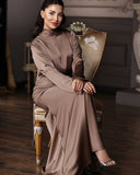 Chic High Neck Floor-Length Dress for Women