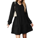 Stylish A-Line Women's Dress with Fine Texture