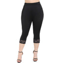 Women’s Lace-Trimmed 3/4 Leggings for Chic Style
