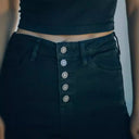 Women's High-Waisted Skinny Jeans with Button Closure - Flattering Fit