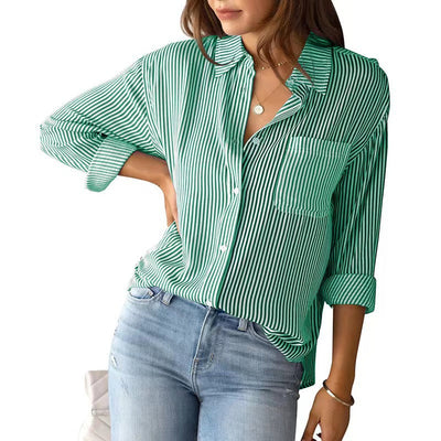 Chic Striped Women's Blouse for Everyday Wear