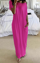 Chic Women's Maxi Dress with Functional Pockets