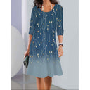 Women's Floral Dress with Gradient Elegance