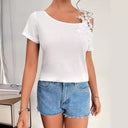 Floral Embroidered Women's T-Shirt Design