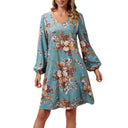 Floral Sleeve Ladies' Blouse Dress