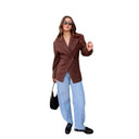 Chic Double-Breasted Women's Blazer Jacket