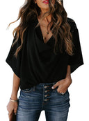 Chic V-Neck Blouse with Flowy Design for Women