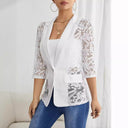 Chic Lace Blazer with Sheer Sleeves