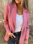 Chic Oversized Blazer Jacket with Deep V-Neck for Women