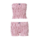Ruffled Women's Bandeau Bikini Set with Adjustable Straps