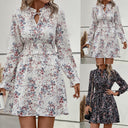 Floral Dress with Ruffle Trim and Elastic Waist