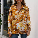 Floral Print Women's Blouse with Flowing Sleeves
