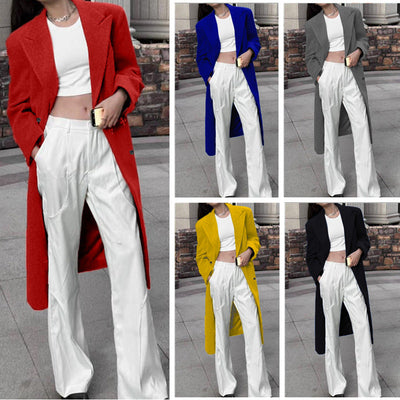 Chic Women's Long Blazer with Sophisticated Design