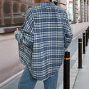 Checked Cotton Blouse for Women with Stylish Button Accents