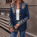 Floral Embroidered Women's Blazer Jacket