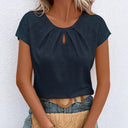 Ladies' Lace Trim Keyhole Neckline Top